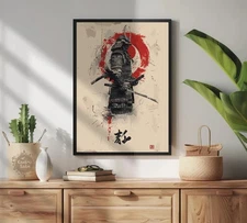 Japanese Warrior Poster: Japanese Warrior Samurai Wall Art - Printable Wall Art