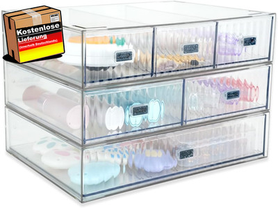 3PCS Kosmetik Organizer Aus Acryl,  Stapelbare Aufbewahrungsbox,Desktop Storage 