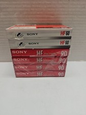 6 Pack SONY HF High Fidelity 90 Minute Blank Media Audio Cassette Tapes