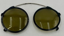 Vtg Round Amber Lens Clip-On Sunglasses Antique Eyeglass Attachment Steampunk