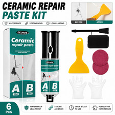 Bath White Enamel Repair Fix Scratch Crack Chip Ceramic Sink Tub Shower Tray Kit