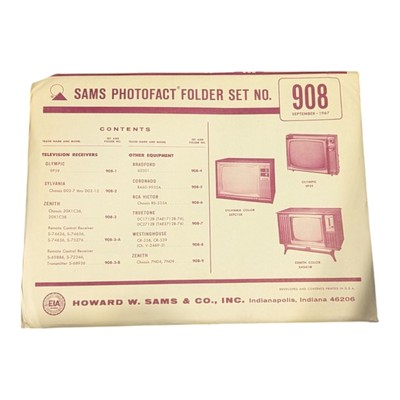 #ad SAMS PHOTOFACT FOLDER SET NO. 908 September 1967 Complete $9.93