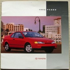 TOYOTA PASEO USA LF Car Sales Brochure For 1992 #PC2-011 (8/91) 00616-92102
