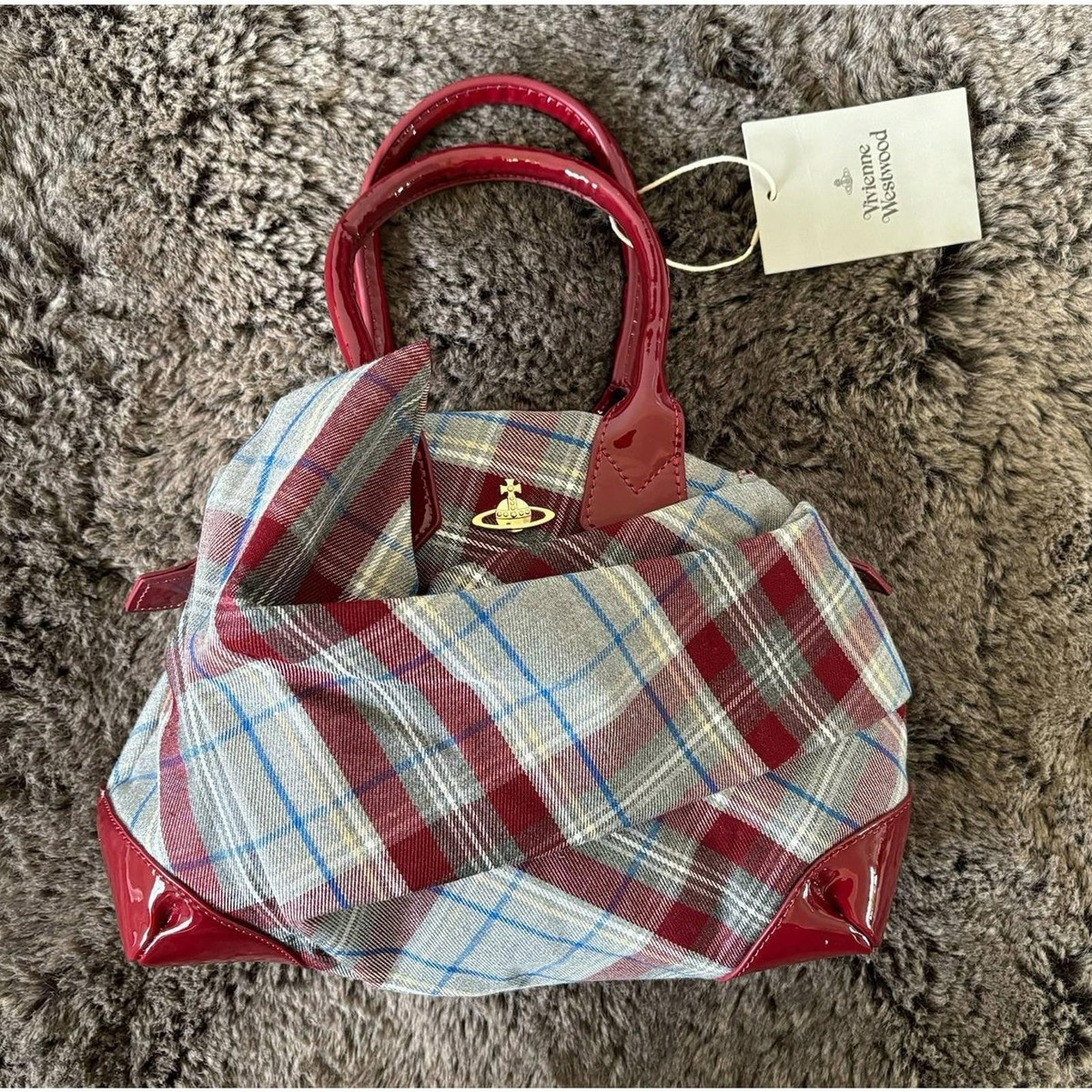 Tartan Vivienne Westwood Clutch Bag Red Doll XL Bag In CHELSEA