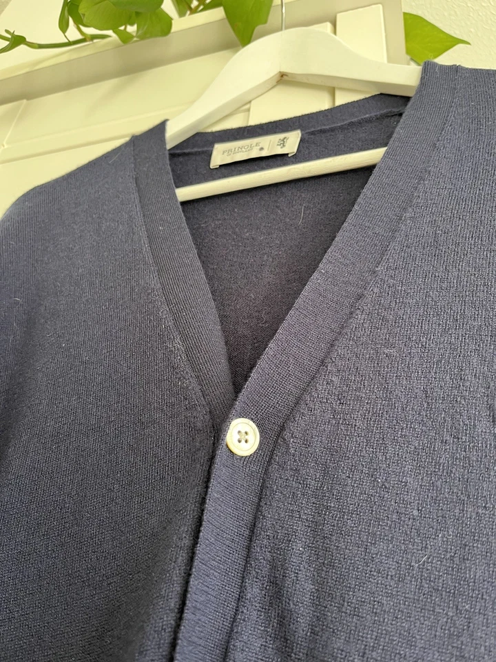 Pringle of Scotland Navy Cardigan Mens XL -XXL Chest 46” Wool Preppy Grandad - Image 3 of 4