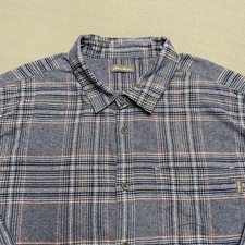 Eddie Bauer Shirt Mens 2XL Blue Gray Plaid Flannel Soft Button Down Long Sleeve