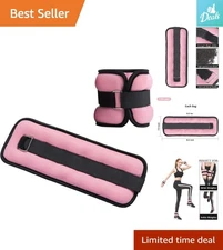 Adjustable Pink Ankle/Wrist Weights (1.1 lbs Pair) for Women & Kids Fitness