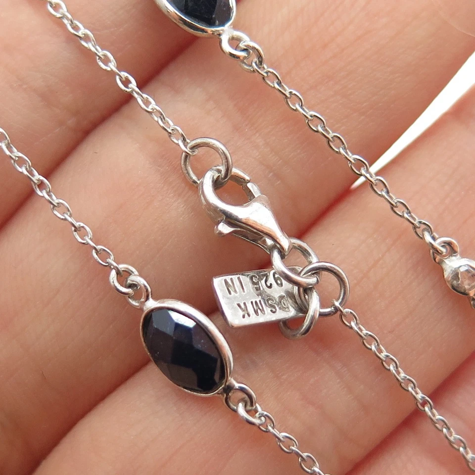 帝斯曼 925 纯银真椭圆形切割蓝宝石站链项链 36 — 第 2/4 张图片