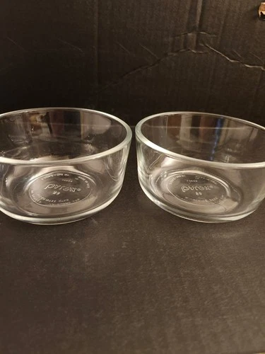 Set Of 2 PYREX Clear Glass #7200 470ml 2 Cups Microwave Safe Mixing Bowl USA