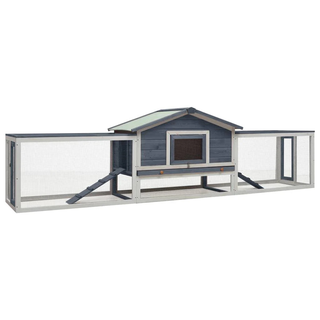 Clapier cage 303 cm en pin et sapin gris Helloshop26