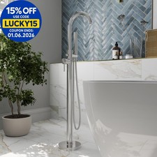 Freestanding Bath Shower Mixer Tap Chrome Floor Mounted Single Lever Bathroom