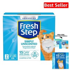 Veterinarian Recommended Unscented Clumping Cat Litter - 37 lbs for Clean Homes