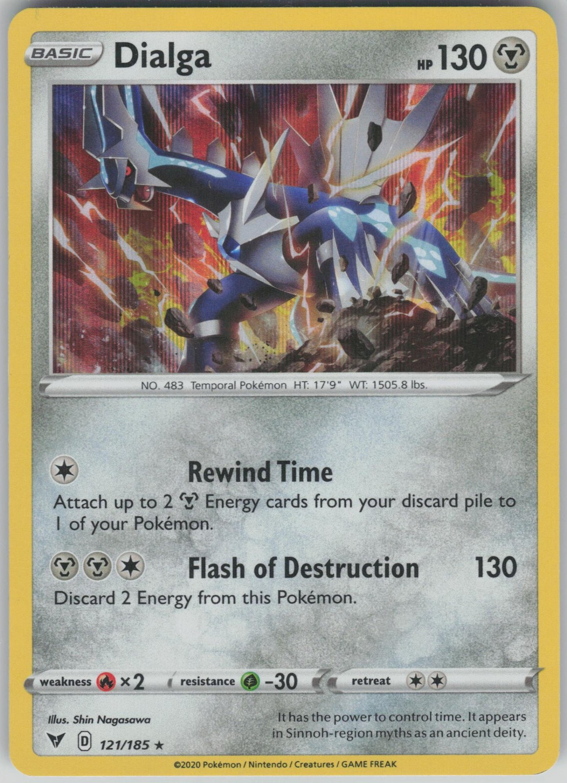 LP Dialga 121/185 Holo Rare Vivid Voltage Pokemon 2020