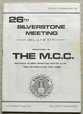 SILVERSTONE 28 Jun 1975 MCC 26th RACE MEETING Official Programme