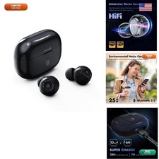 ROSESELSA Ceramics Budget Wireless Earbuds, High-Fidelity Sound, 60ms - US)