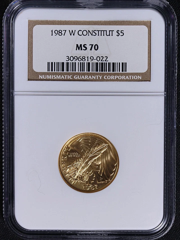 1987-W Constitution Commemorative Gold $5 NGC MS70 - STOCK - Image 3 of 4