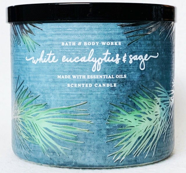 1 Bath & Body Works WHITE EUCALYPTUS SAGE Large 3Wick Candle 14.5 oz eBay