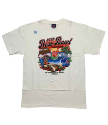 2009 ROSE BOWL OFFICIAL LICENSED USC VS PENN STATE T-SHIRT pac12 big10 wht