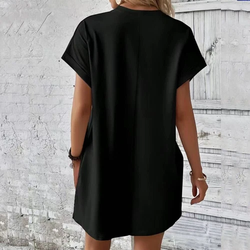 Womens Sundress Short Sleeves Casual Ladies T-shirts Dress Loose Summer Dresses - Bild 4 von 31