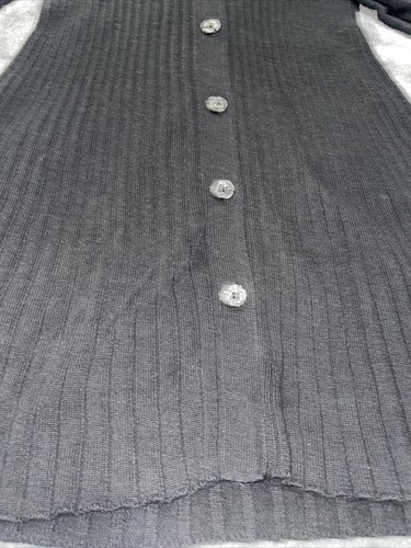 Du Jour Black V Neck Button Down Ribbed Sweater Dress Flared Sleeve Boho Witchy - Bild 6 von 19