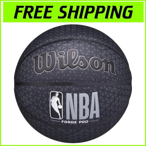 Durable NBA Forge Series Basketball – Lightweight, Black, Size 7 for Adults