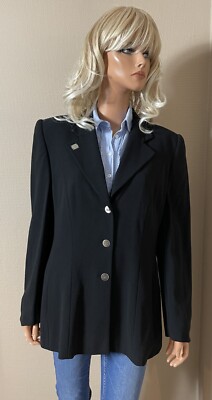 Jacke Blazer schwarz 96% Schurwolle ESCADA Größe 40