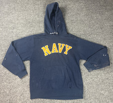 Vintage Champion US Navy Hoodie Adult Large 1980s Military Pullover Made In USA