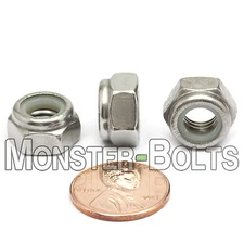 M8-1.25 / 8mm - Qty 10 - Nylon Insert Hex Lock Nut DIN 985 - A2 Stainless Steel