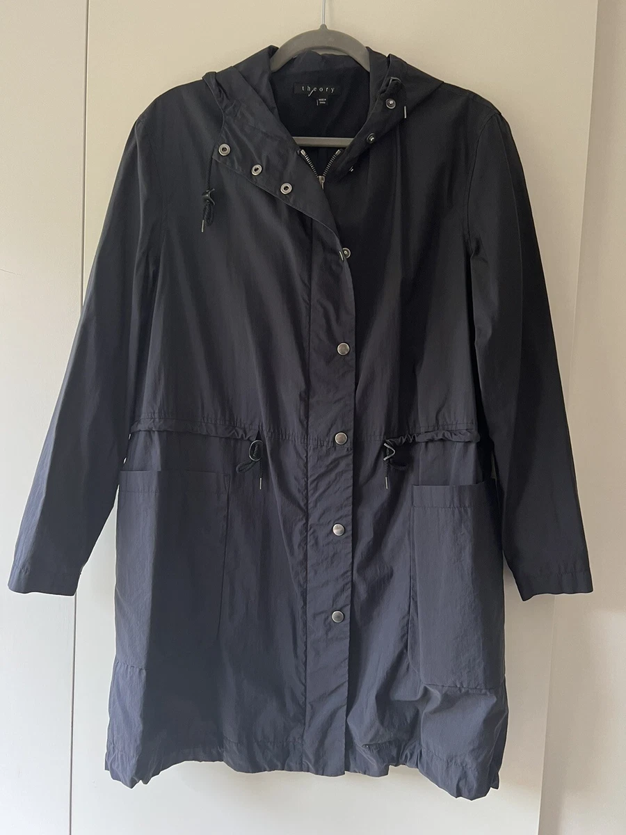 Theory Trench Coat Light Navy Blue Size P Raincoat eBay