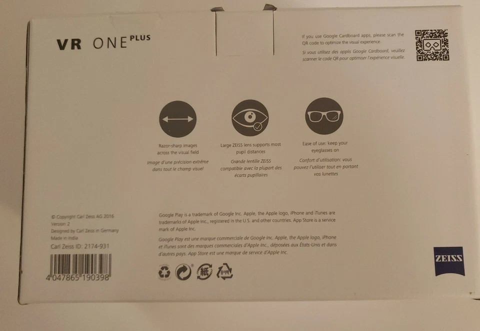 ZEISS VR One Plus Virtual Reality Headset   seal broken never used. See picture - Image 2 of 4