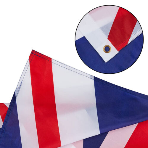 Union Jack Flag Brass Eyelets Double Stitched Great Britain UK Sport 5X3FT Fast - Picture 6 of 9