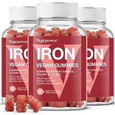 VEGEPOWER Iron Gummies Supplements for Women & Kids - Multivitamin with Iron ...