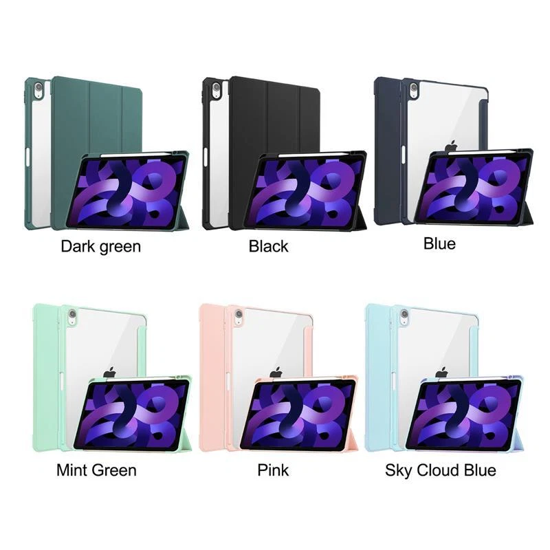 Hybrid Case for iPad Air 5th 4th 10.9 Clear Stand Shockproof Tablet Pencil Cover - Image 2 of 4