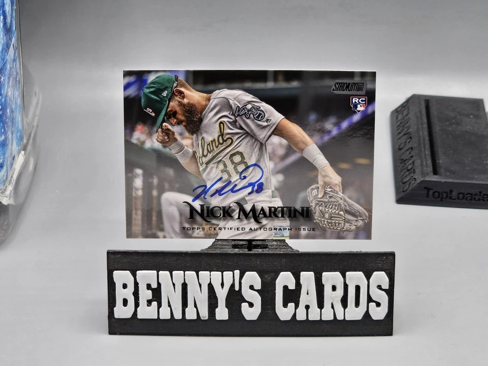 2019 Topps Stadium Club Baseball Black Foil 10/25 Autograph RC Nick Martini - Image 2 of 4