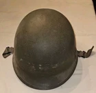 VINTAGE MILITARY WWII ? HELMET W/CAMO LINER & STRAPS