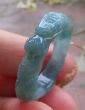 Video Certified Green Natural A JADE Jadeite Dragon RING USA. 10.25    649157 AS