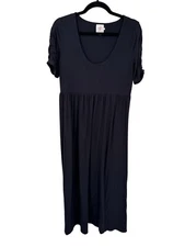 the Nines by Hatch Maternity Empire Waist Maxi Dress Womens Medium Black Rayon