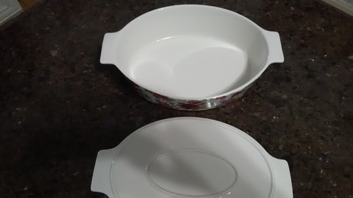 GRACE'S PANTRY Floral  Chintz Oval Baker Baking Dish Casserole With Lid - Picture 4 of 7