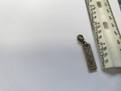 Natural Life double sided 2 toned charm dangle clip. COURAGE - Picture 2 of 2