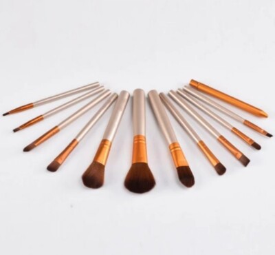 Profi Make Up Pinsel 12 Stück Kosmetik Pinsel Set Lidschatten Rouge UK 
