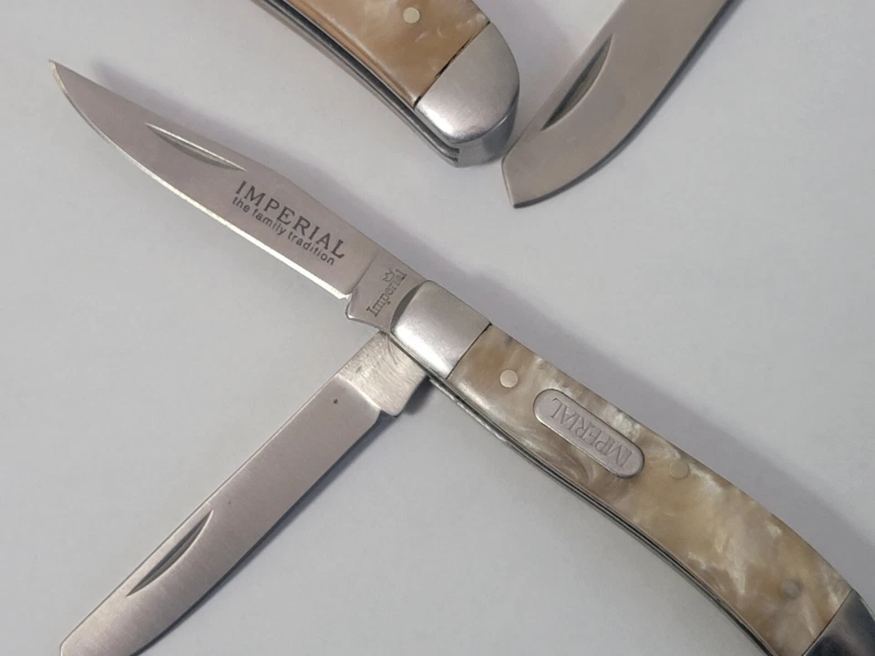 Juego de 3 Cuchillos de Bolsillo Imperiales Perloide 2 Hojas Foto 4 de 4