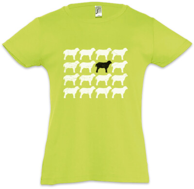 Black Sheep Kids Girls T-Shirt Family Social Interaction Nerd Fun Geek