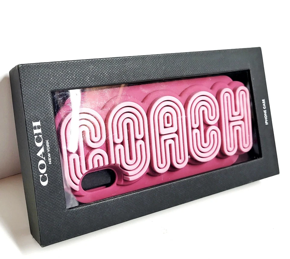 Coach Reserve iPhone XR Phone Case Retro Graphic for iPhone X - Xs Dark Pink NIB - Image 3 of 4