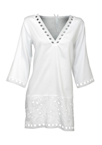 LOUIS \u0026 LOUISA Tunika / Kleid weiss mit Stickerei Gr. XL NEU | eBay