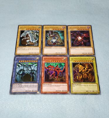 Yugioh Egyptian God Cards Slifer Obelisk Ra Blue Eyes White Drag **HOT** +  Bonus | eBay