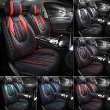 Deluxe Leather Car Seat Covers 5 Seats Split Bench Rear Cushion Cover Universal