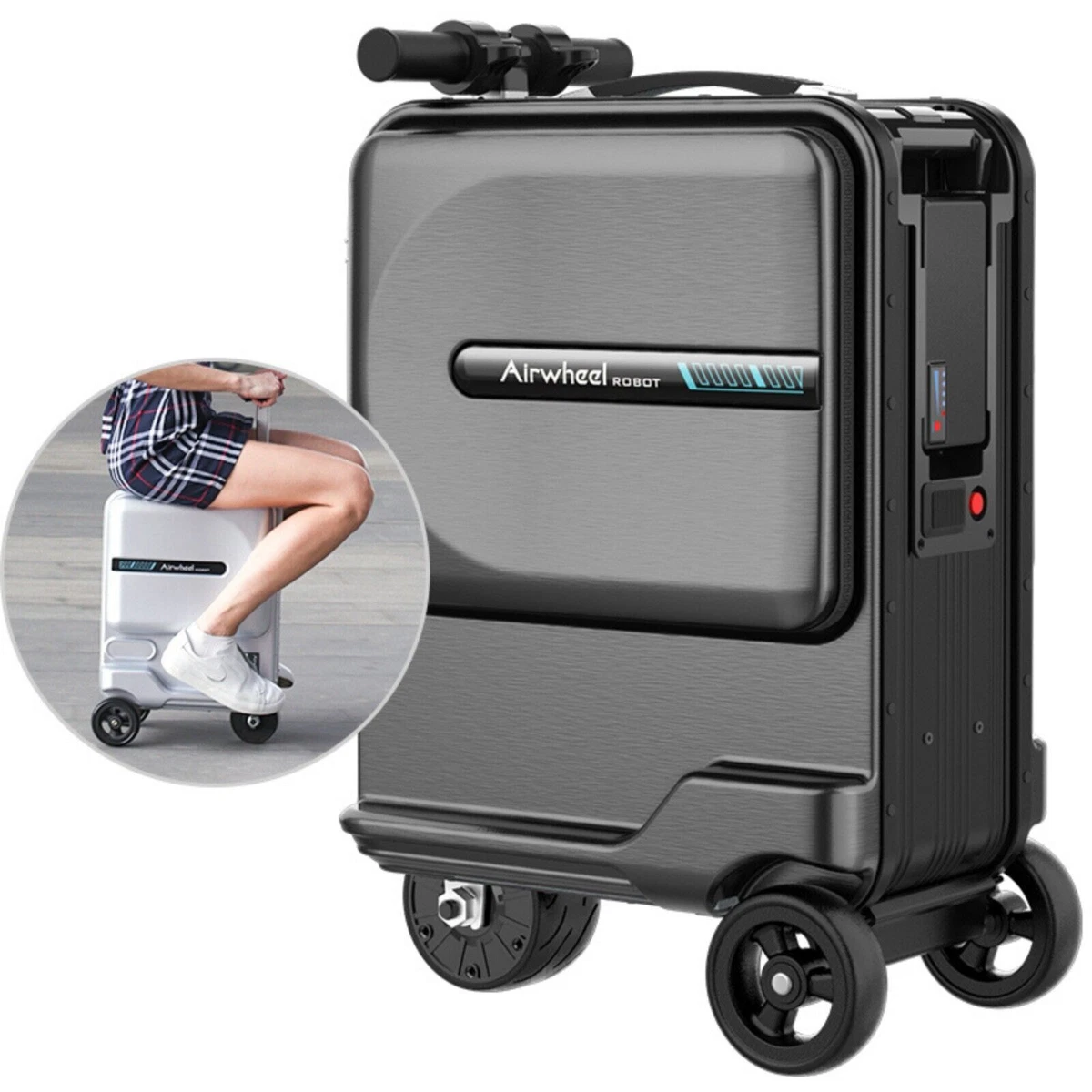 Rideable Electric Suitcase with Detachable Battery Support USB Device  Charging Perfect for Travel 