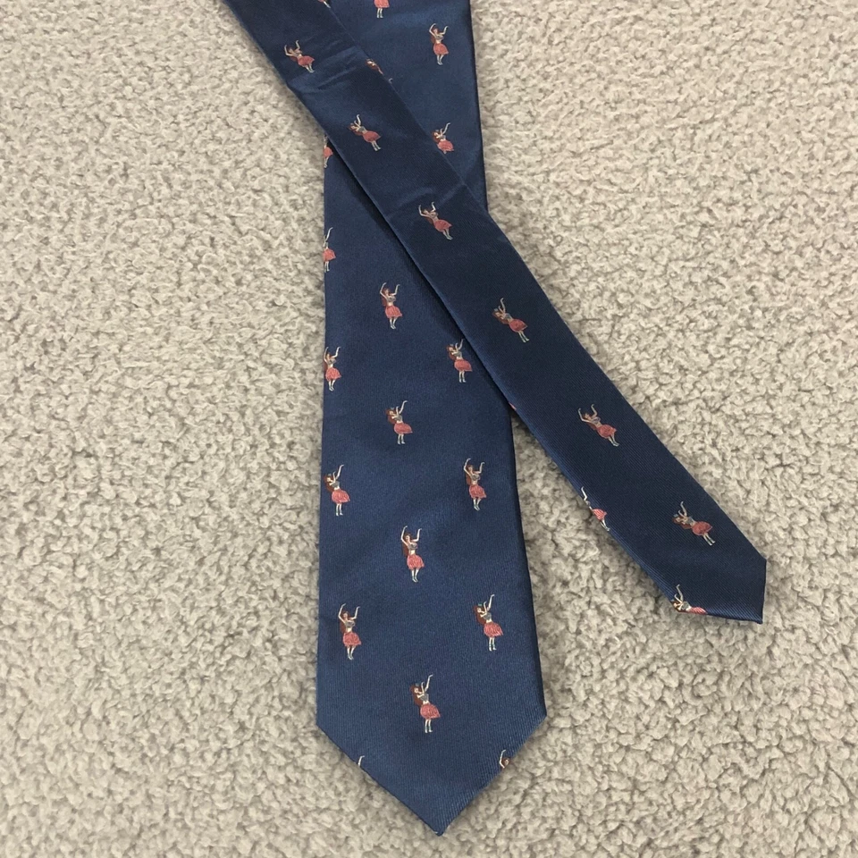 CHAPS Hulu Dancer AOP 58 英寸领带丝绸蓝色领带 — 第 2/4 张图片