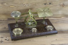 Antica scala postale lettera ottone vintage con pesi INGHILTERRA