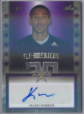 Jalen Kimber - 1/1 - 2020 Leaf All American - Purple Tour Shimmer Auto